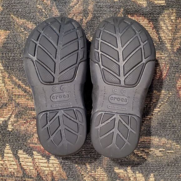 CROCS Unisex Clog Black Suede Slip On Shoes Size C 10 - Picture 3 of 6